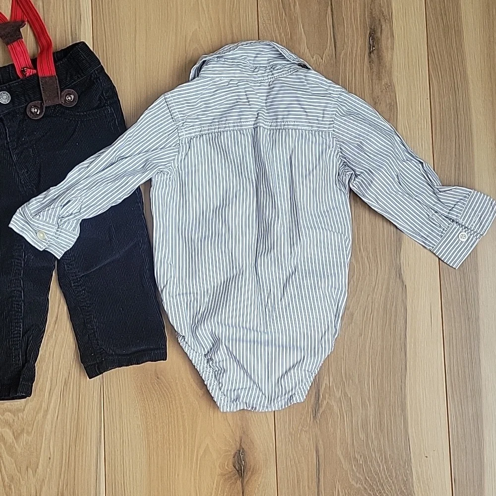 *3/$15*Carter's 12M 2pc Boys Set! Corduroy Pants w/suspenders & long sle…